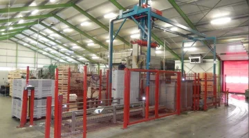 Greefa MSE sorting machine with Burg bin water dumper