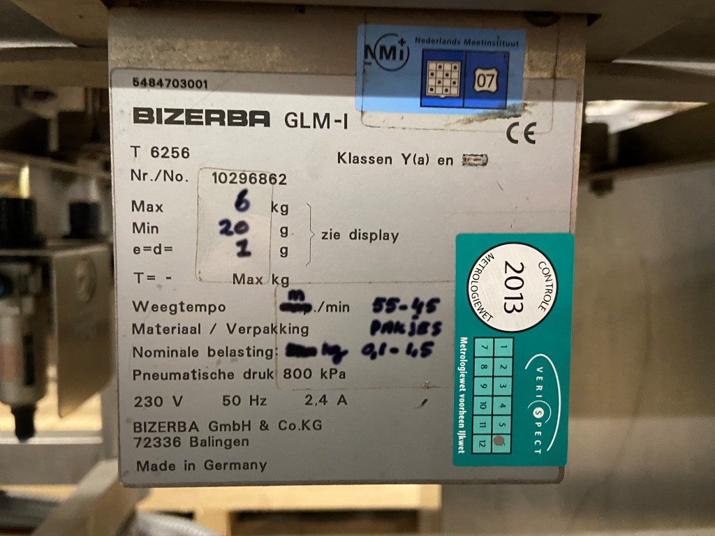 Bizerba GLM Etiketteermachine / Checkweger • Duijndam Machines